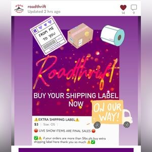 Extra shipping label here for tagzz closet  items